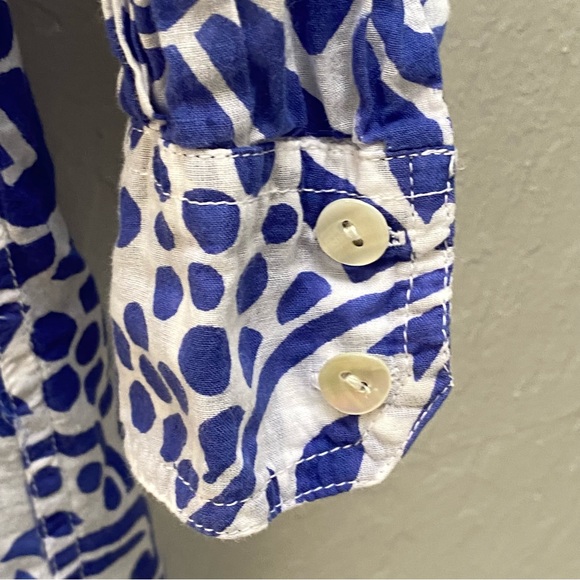 Original Roberta Roller Rabbit Dress Blue White Long Sleeve Button Down - Picture 8 of 11